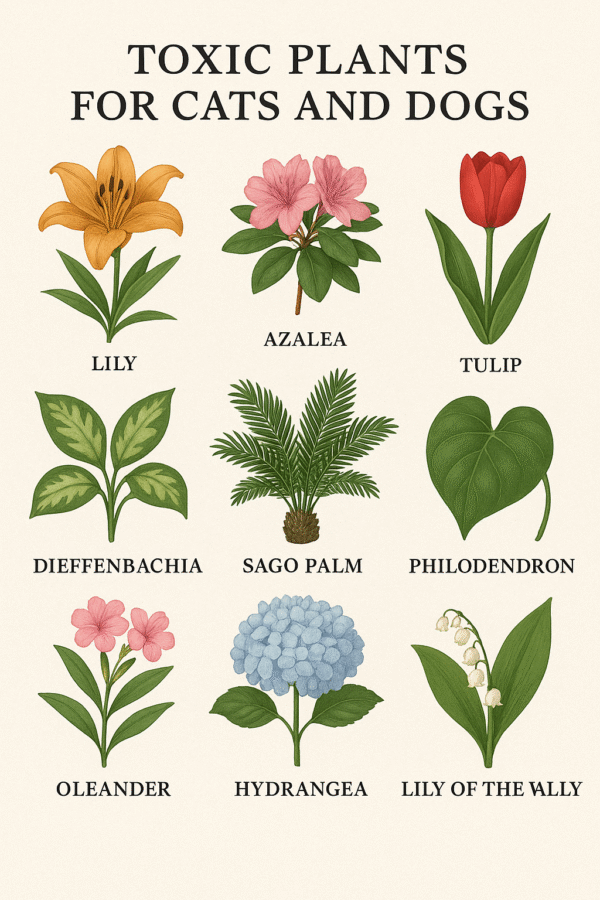 Rośliny trujące dla kotów i psów: Czego unikać?